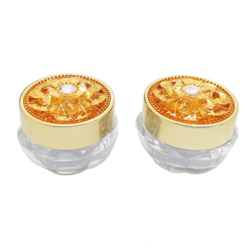 S18  5g 10g In Stock Ready to Ship Double Wall Gold Lid Transparent Body Round Acrylic Cream Jar